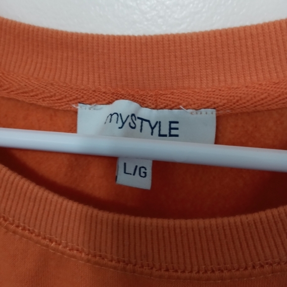 My Style Long Sleeve Orange " BUSY DOIN' NOTHIN' PULLOVER SWEATSHIRT LG - Picture 4 of 6